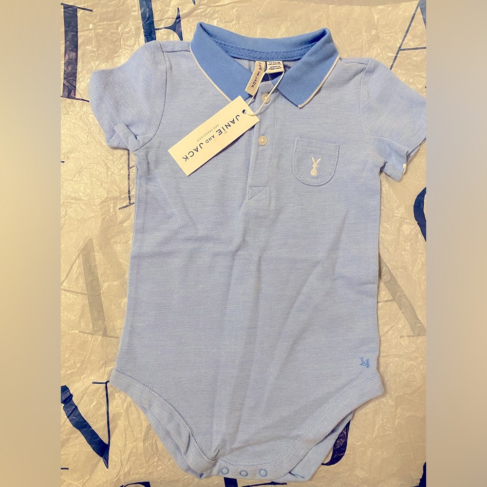 Janie and Jack polo bodysuit. 12-18 months. NWT